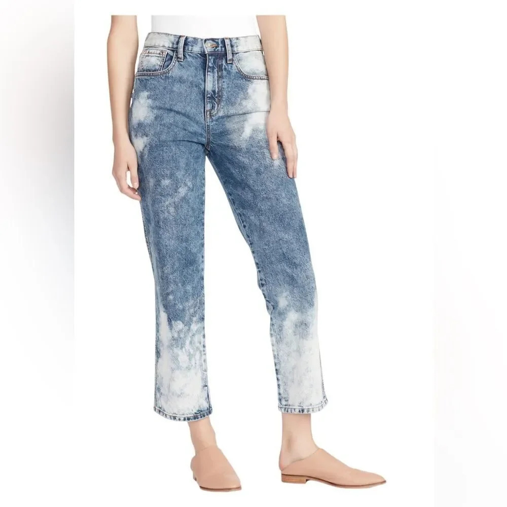 Ella Moss Bleached High Waist Straight Leg Ankle Jeans size Junior‎ 32
